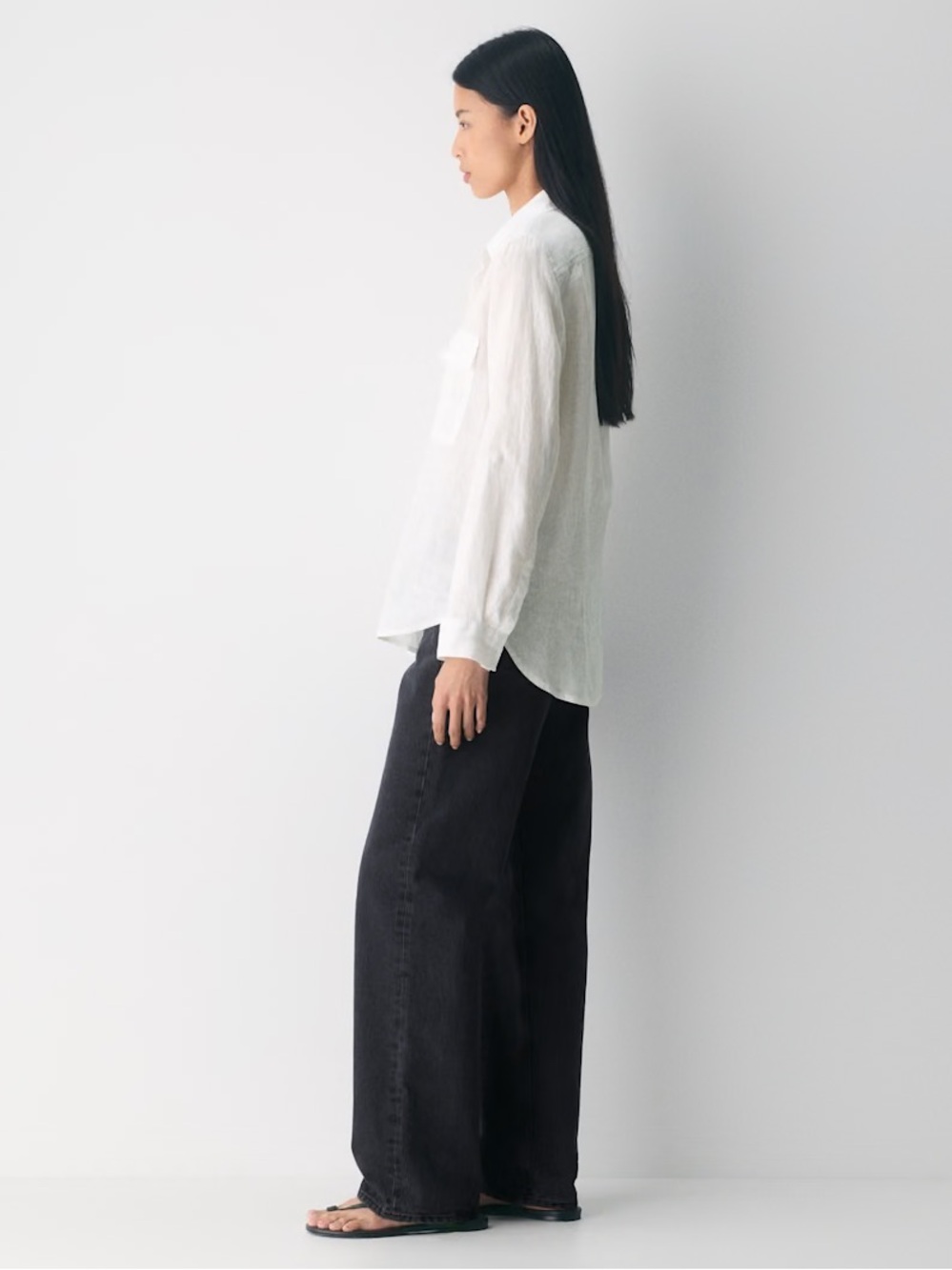 ARITZIA BABATON 100% Linen Utility Button Down White Shirt - Picture 4 of 10